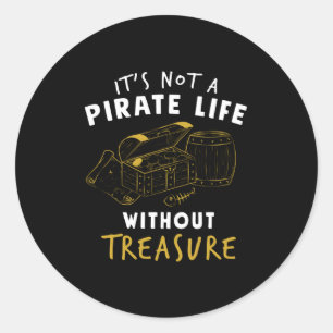 Pirat Treasure Chest Ord Runt Klistermärke