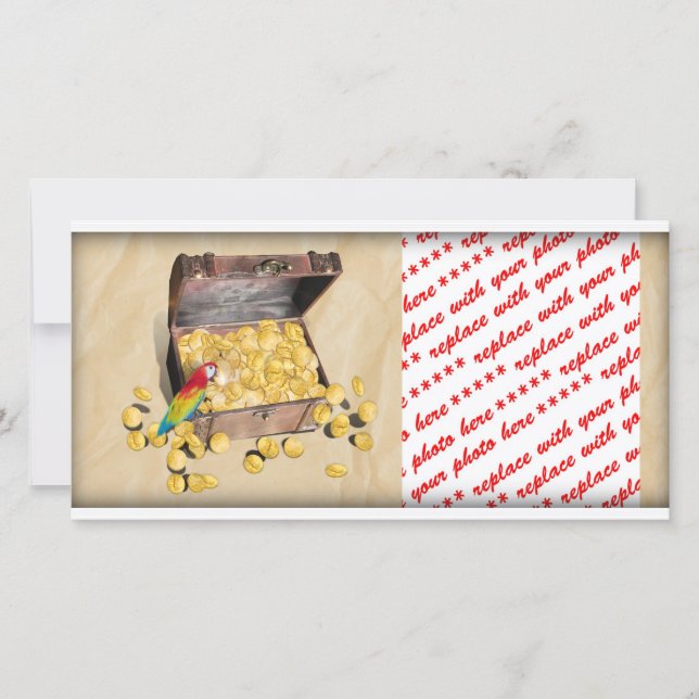 Pirat Treasure Chest på Crinkle Papper (Framsida)