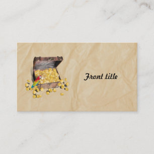 Pirat Treasure Chest på Crinkle Papper Visitkort