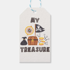 Pirat Treasure Chest Presentetikett
