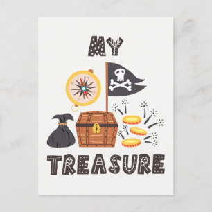 Pirat Treasure Chest Vykort