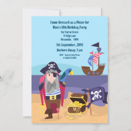 Pirat Treasure Frakt kapten Födelsedagsfest Inbjud Inbjudningar