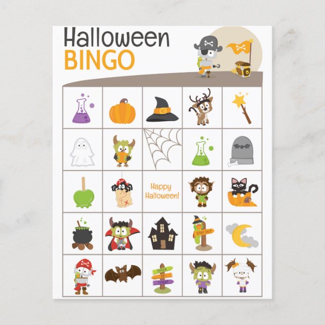 Pirat & Treasure Halloween BINGO Board! (Framsida)