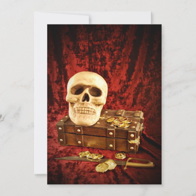 Pirat Treasure Halloween fest Inbjudningar (Framsida)