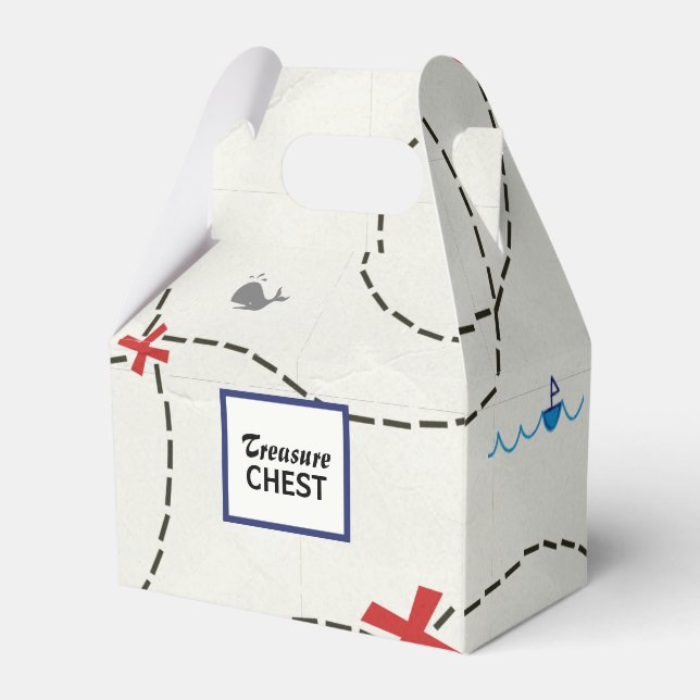 Pirat Treasure Karta Frakt Whale Personlig Party Presentaskar (Framsidan Sidan)