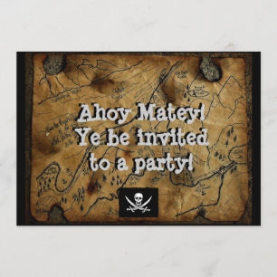 Pirat Treasure Karta Haines Alaska Inbjudningar