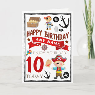 Pirat Treasure Personlig Birday Card Kort