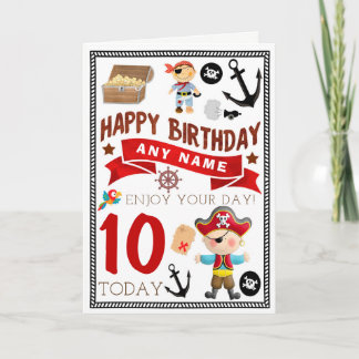 Pirat Treasure Personlig Birday Card Kort