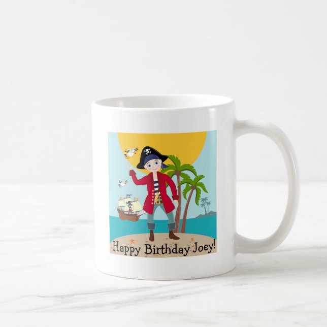 Pirat unge födelsedagsfest kaffemugg (Höger)