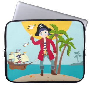 Pirat unge födelsedagsfest laptop sleeve