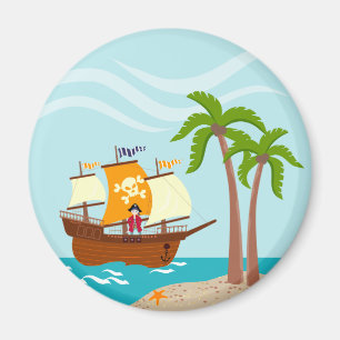 Pirat unge födelsedagsfest magnet