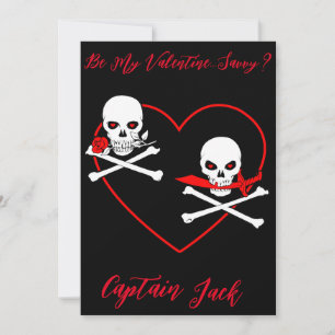 Pirat Valentine Jolly Roger Julkort