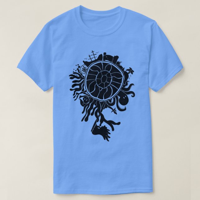 Pirat Vapensköld Sea Turtle Long T Shirt (Design framsida)