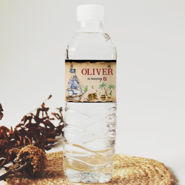 Pirat Vattenflaska-etikett för födelsedagen Vattenflaskor Etikett (Skapare uppladdad)