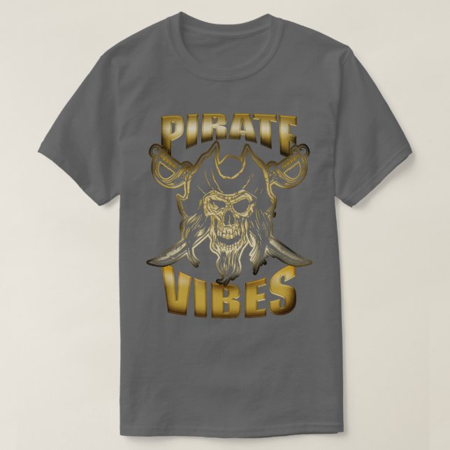 Pirat Vibes Älskare Skull T Shirt (Design framsida)