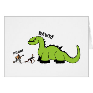 Pirat vs. Dinosaur Hälsningskort