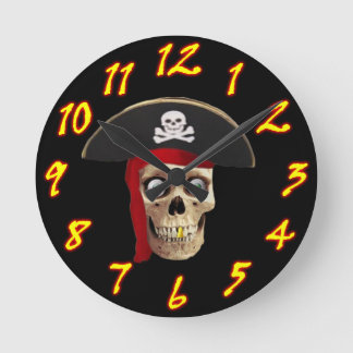 Pirat Wall Clock Stil 2 Rund Klocka