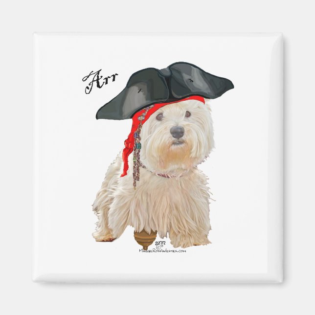 Pirat Westie Magnet (Framsidan)