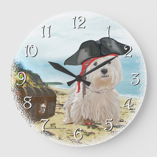 Pirat Westie Stor Klocka (Framsida)