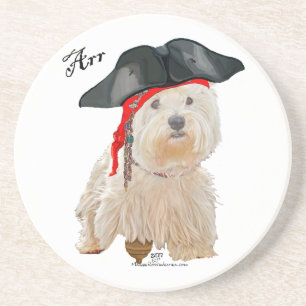 Pirat Westie Underlägg Sandsten
