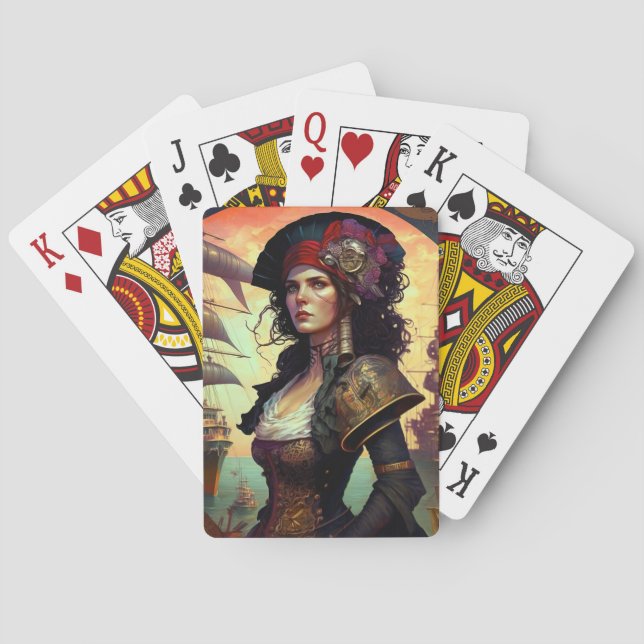 Pirat Woman Fantasy Art Casinokort (Baksidan)