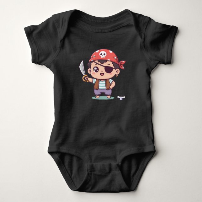 Pirata Kawaii Be T Shirt (Framsida)