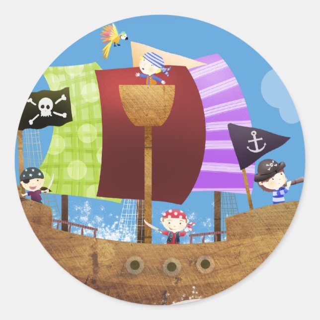 piratahoy gåvor runt klistermärke (Framsida)