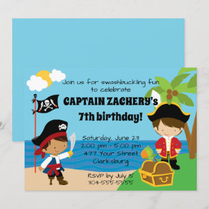 Piratbarns födelsedagparty inbjudningar