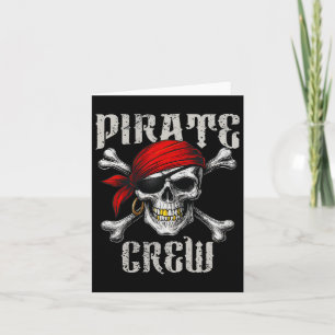 Piratbesättning Jolly Roger-flagg och dödskalleben Kort