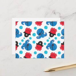 Piratbläckfisk, Bläckfiskmönster, Havsdjur Vykort