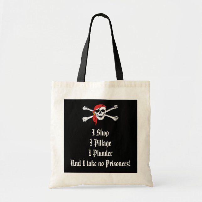 Piratbootyshopping bag tygkasse (Framsidan)
