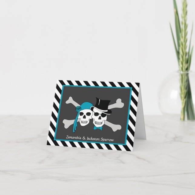 piratbröllop inbjudan (Framsida)