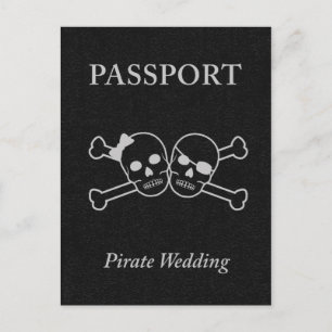 piratbröllopspass inbjudan vykort