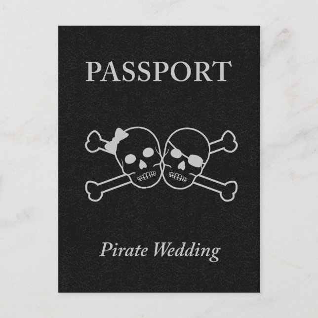 piratbröllopspass inbjudan vykort (Framsida)