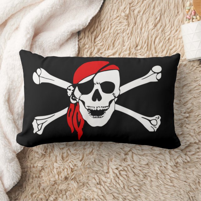Piratdödskalle och korsade ben lumbarkudde (Filt)