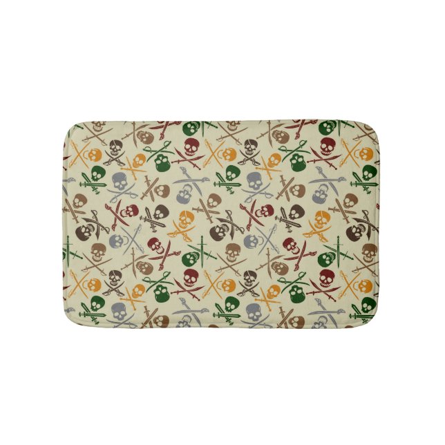 Piratdöskallar med korsade svärd badrumsmatta (Framsidan)