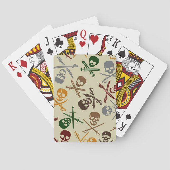 Piratdöskallar med korsade svärd spel kort (Baksidan)