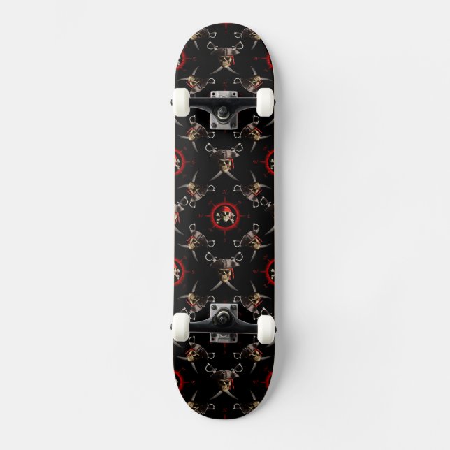 Piratdöskallar Skateboard Bräda 20 Cm (Framsida)