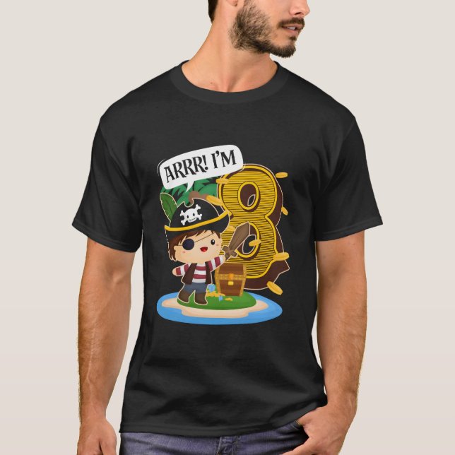 Pirate 8Th Py 8 Arrr I'M 8 T Shirt (Framsida)