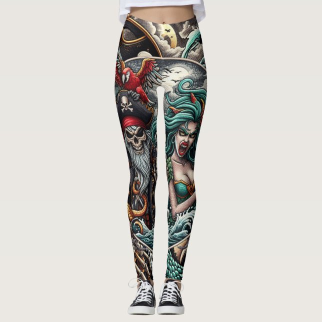 Pirate and Mermaid Sport Leggings (Framsida)
