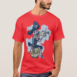 Pirate and pirate skeleton musician for violin pla t shirt