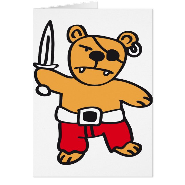 Pirate bear hälsningskort (Framsidan)
