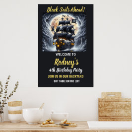 Pirate Bounty Ahead Födelsedag Poster