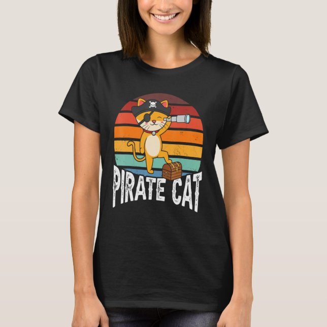 Pirate Cat T Shirt (Framsida)