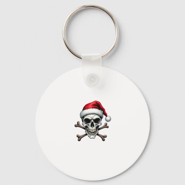Pirate Christmas Skull & Crossbones Santa Hat. Got Nyckelring (Framsida)