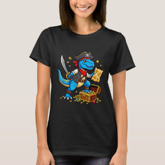 Pirate dinosaur t rex boys girls kids funny shirt