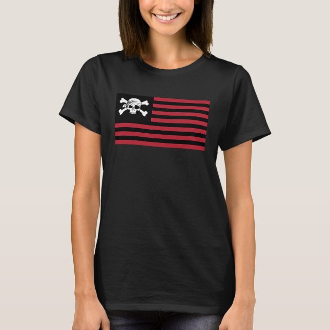 Pirate Flag Theme For Talk Like A Pirate Day T Shirt (Framsida)