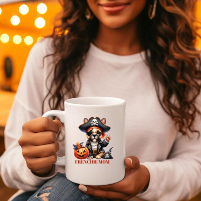 Pirate French Bulldog Halloween Frenchie Mom Kaffemugg (Skapare uppladdad)