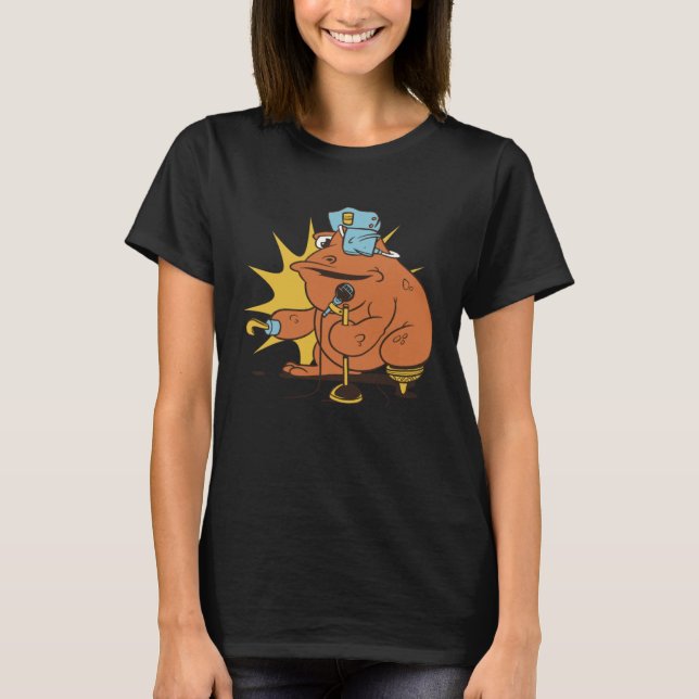 Pirate Frog Sing T Shirt (Framsida)