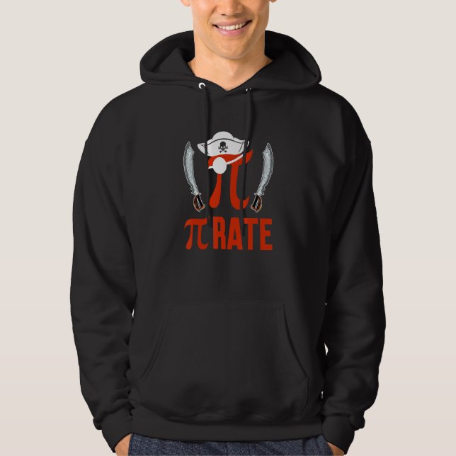 Pirate Funny Pi Symbol Math Lover Matching Teacher Hoodie (Framsida)